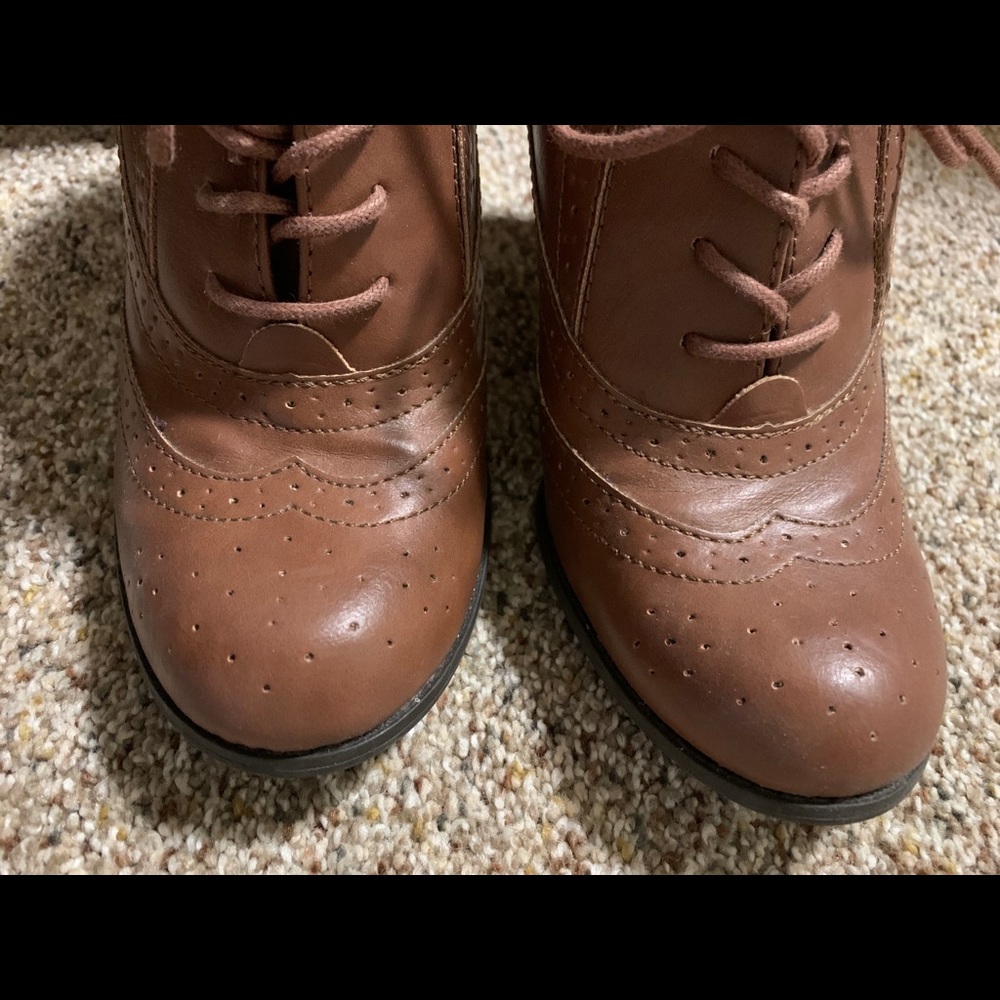 Cognac Heels/Booties - Picture 2 of 5